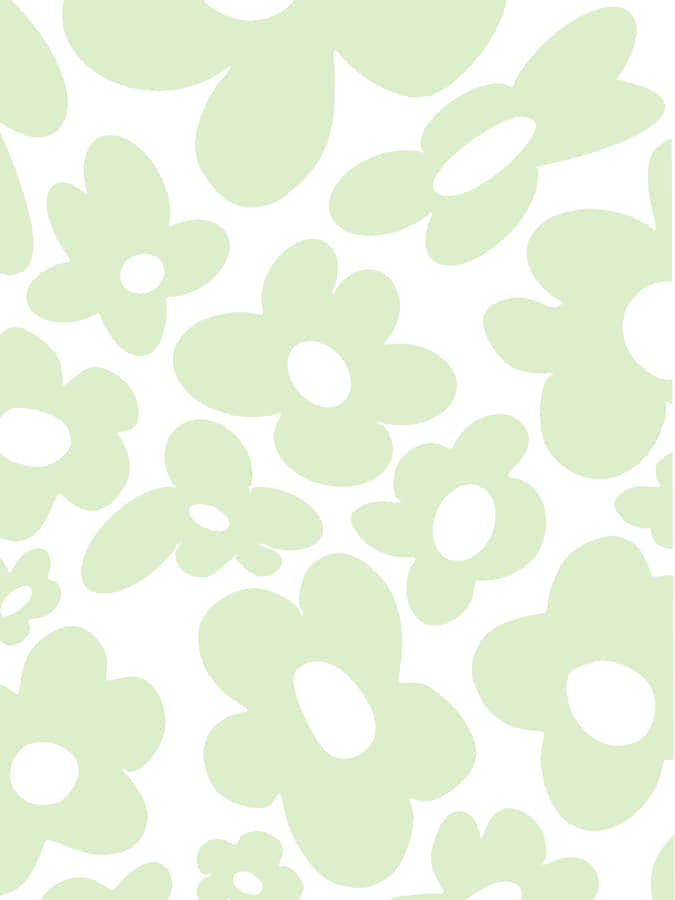 Green Floral Pattern Background Wallpaper