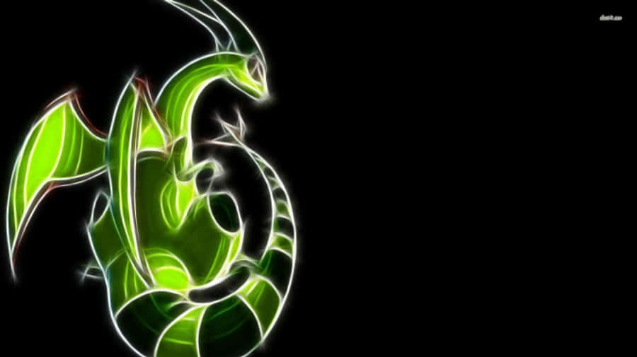 Green Glowing Salamence Wallpaper