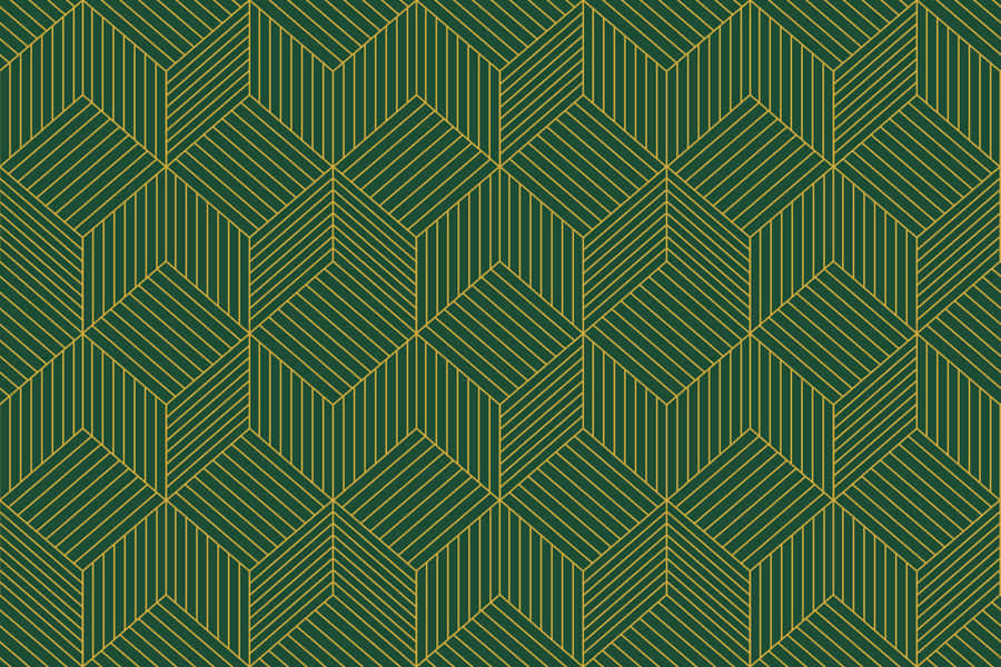Green Gold Geometric Pattern Wallpaper