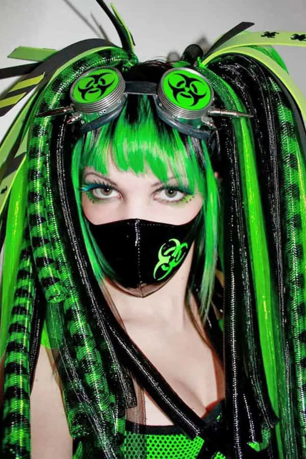 Green Goth Aesthetic Portrait Wallpaper