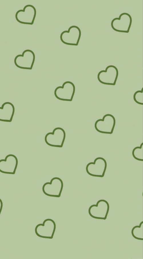 Green Heart Lining Wallpaper