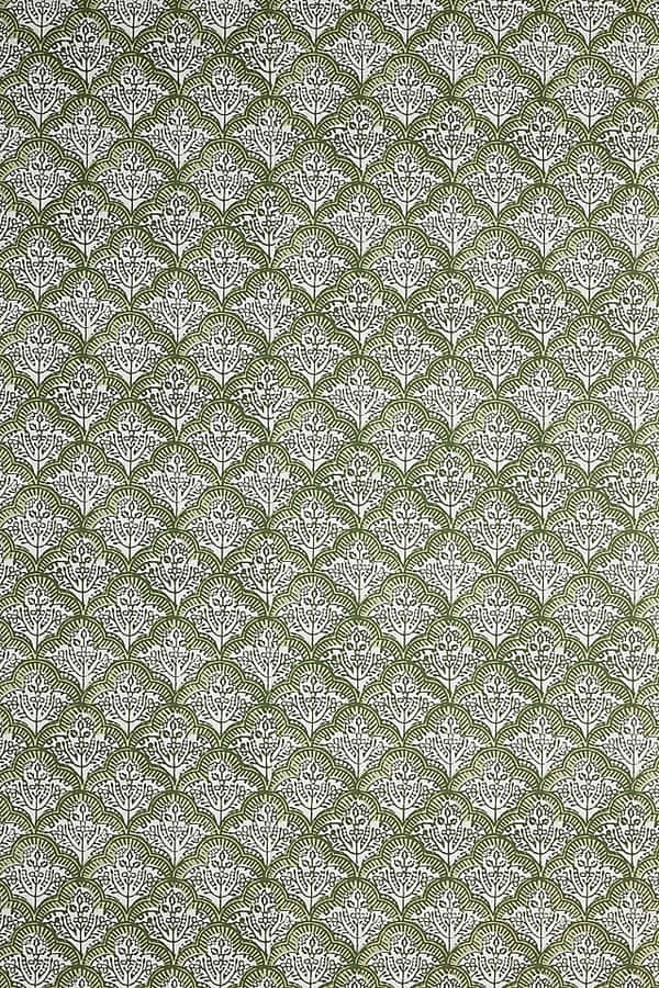 Green Heart Pattern Fabric Wallpaper