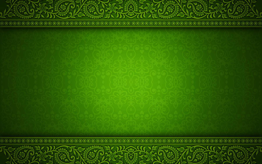 Green Khmer Patterned Backdrop Wallpaper