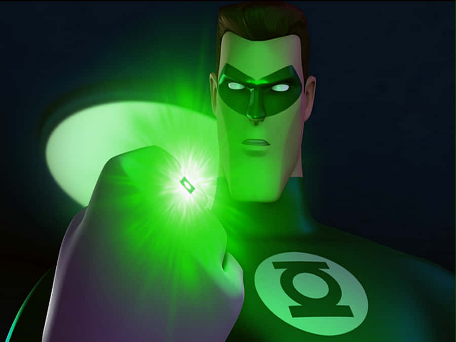Green Lantern The Animated Series Hal Looking At Ring Wallpaper