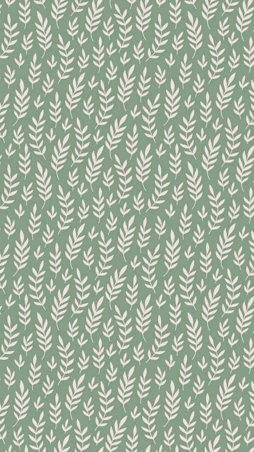 Green Leaf Pattern Background Wallpaper