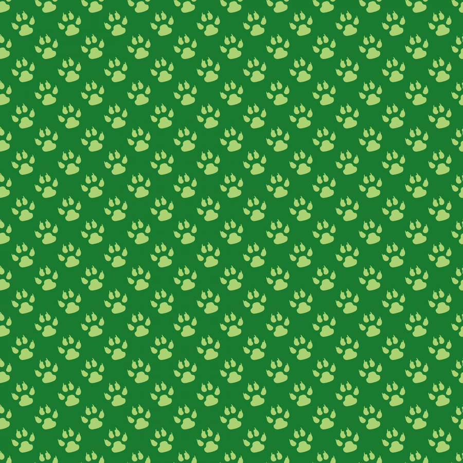 Green Paw Prints Wallpaper