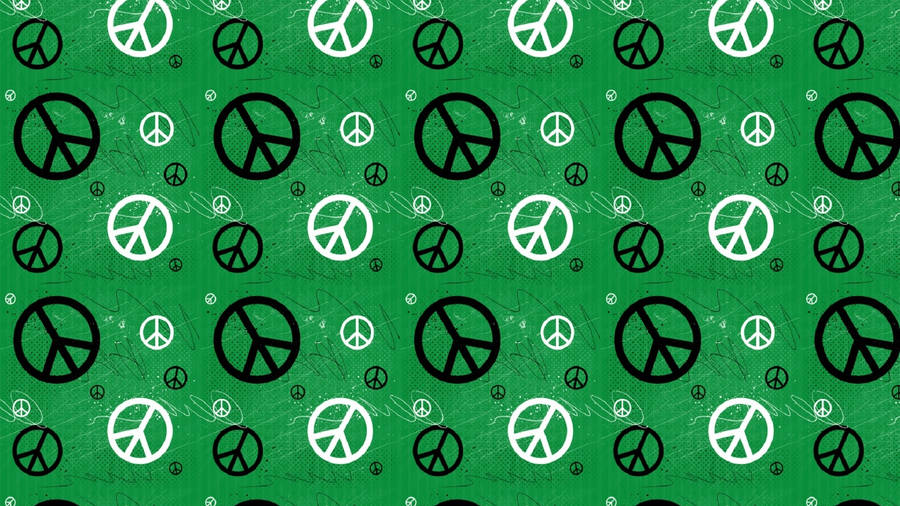 Green Peace Pattern Wallpaper