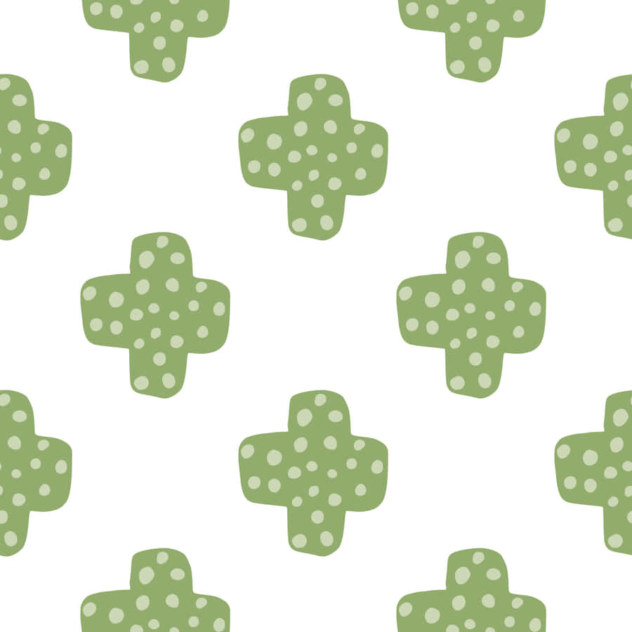 Green Plus Pattern Wallpaper