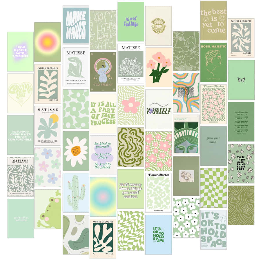 Green Preppy Aesthetic Collage Wallpaper WallpaperMotion Green Preppy Aesthetic Collage Wallpaper WallpaperMotion