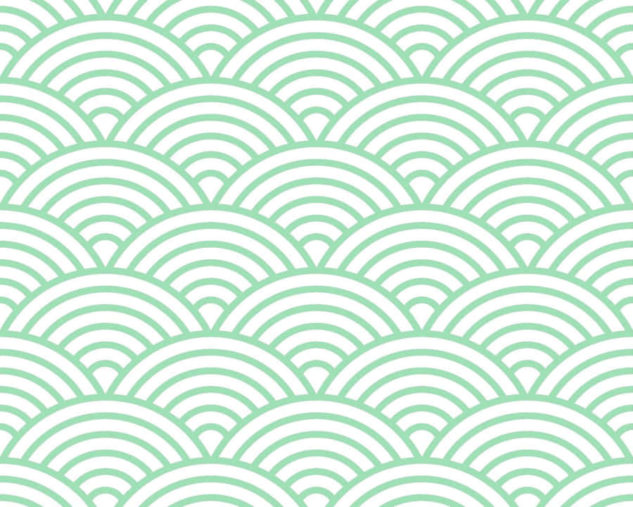 Green Scalloped Pattern Background Wallpaper