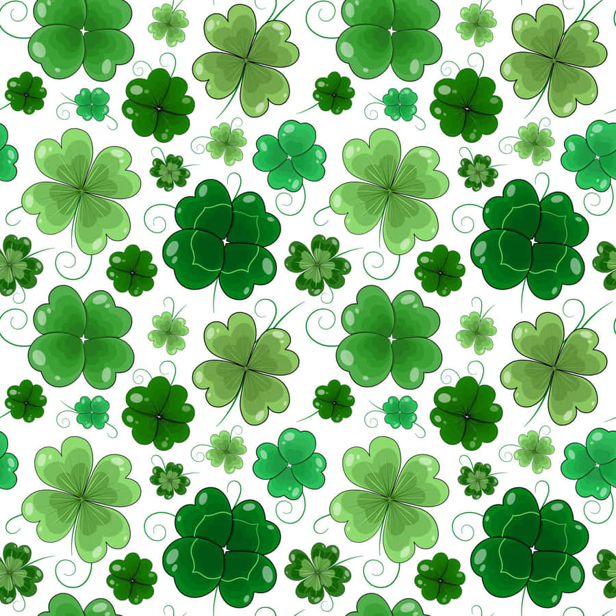 Green Shamrock Pattern Background Wallpaper