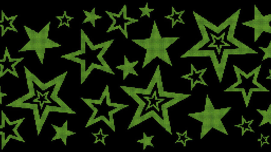 Green Star Cyber Y2k Aesthetic Wallpaper