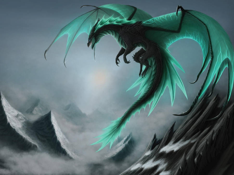 Green Storm Really Cool Dragons Wallpaper