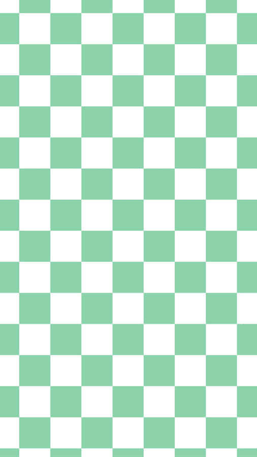 Greenand White Checkerboard Pattern Wallpaper