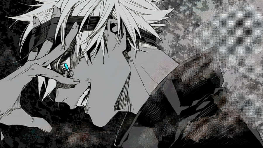 Grey Anime Character Intense Gaze Wallpaper