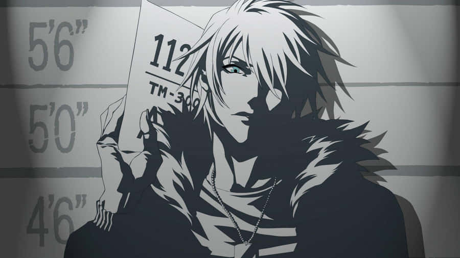 Grey Anime Character Mugshot Wallpaper