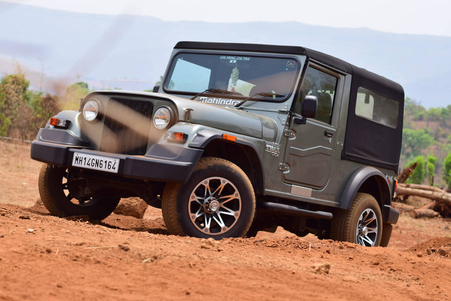 Grey Mahindra Thar 4k Wallpaper