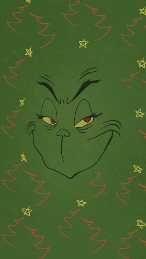 Grinch Face Holiday Background Wallpaper