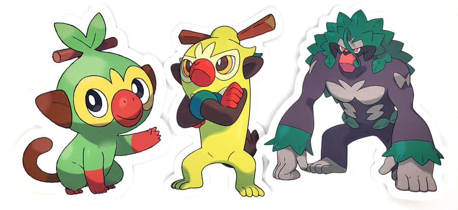 Grookey Evolution Line Wallpaper