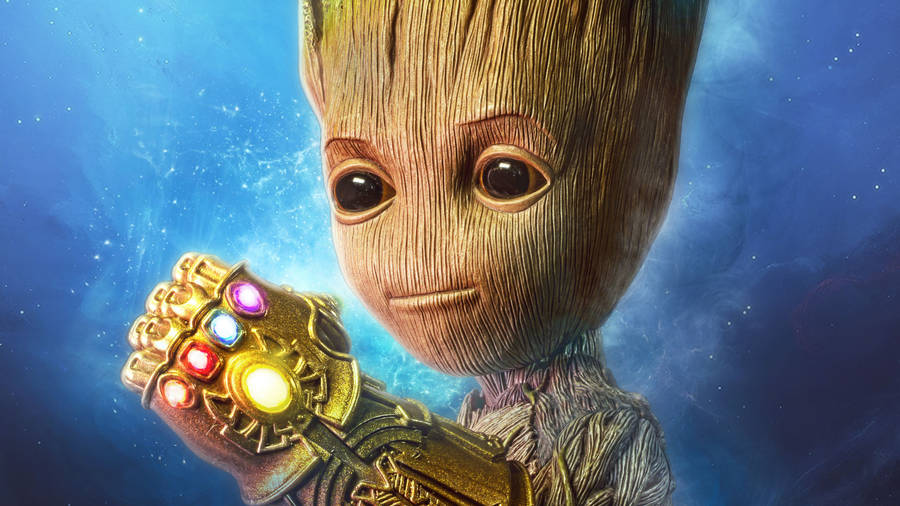 Groot With The Infinity Gauntlet Wallpaper