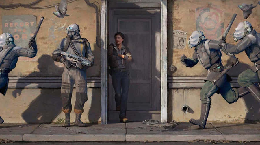 Group Of Half-life Characters Ready For Action Wallpaper