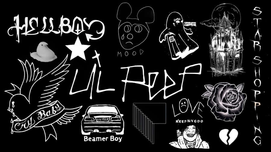 Grunge Goth Aesthetic Symbols Wallpaper