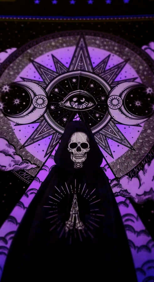 Grunge Goth Mystic Skull Wallpaper