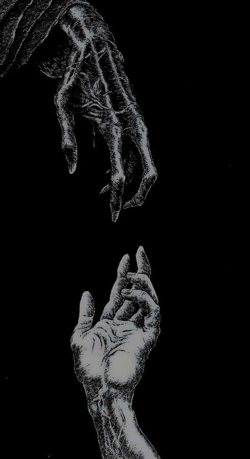 Grunge Goth Reaching Hands Wallpaper