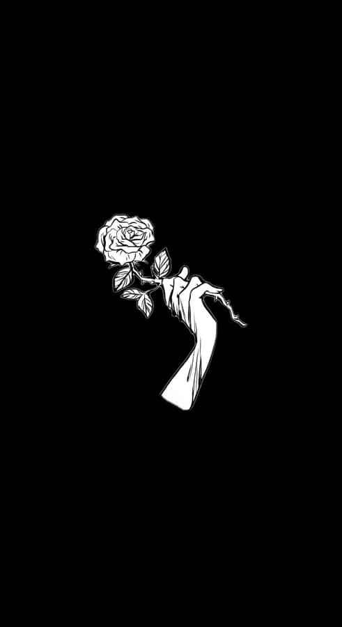 Grunge Goth Rose Hand Wallpaper