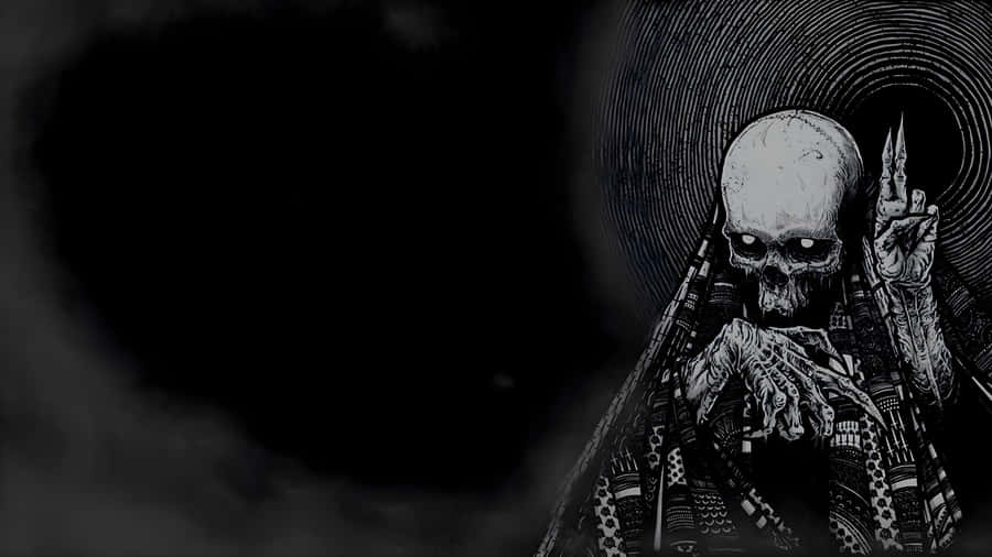 Grunge Goth Skeleton Art Wallpaper