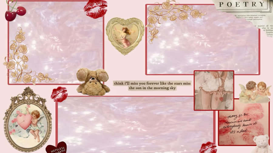 Grunge Lovecore Collage Aesthetic Wallpaper