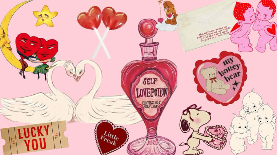 Grunge Lovecore Collage Wallpaper