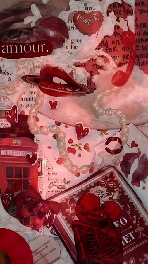 Grunge Lovecore Heart Collage Wallpaper