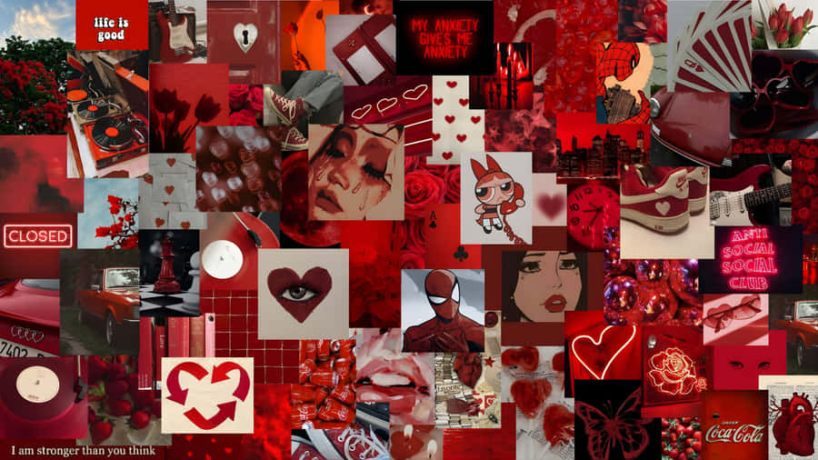 Grunge Lovecore Heart Collage Wallpaper