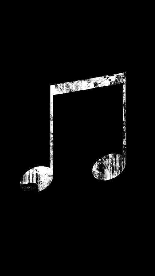 Grunge Music Note Black Background Wallpaper