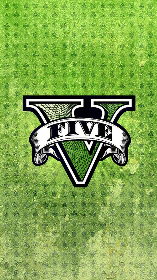 Gta 5 Phone Logo In Green Pattern Wallpaper
