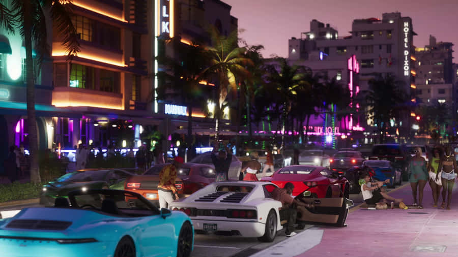 Gta 6 Nightlife Scene Wallpaper