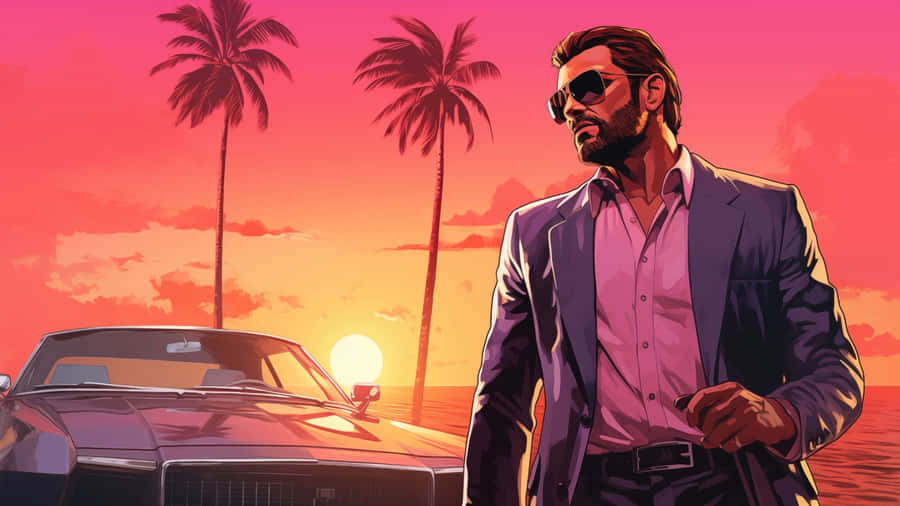 Gta 6 Sunset Vibes Wallpaper