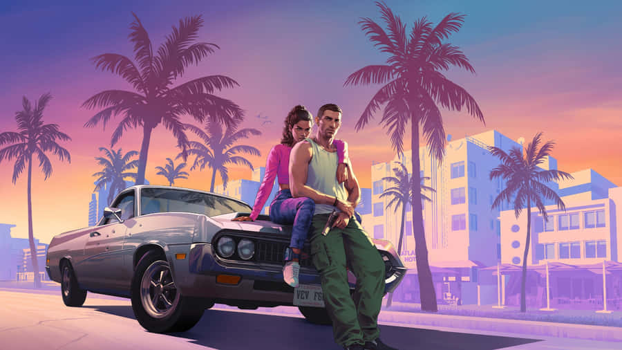 Gta 6 Sunset Vibes Wallpaper