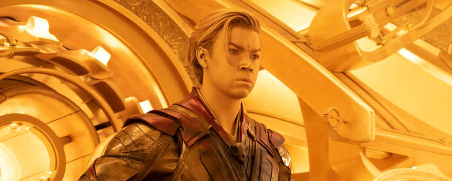 Guardians Galaxy Character Golden Backdrop Wallpaper