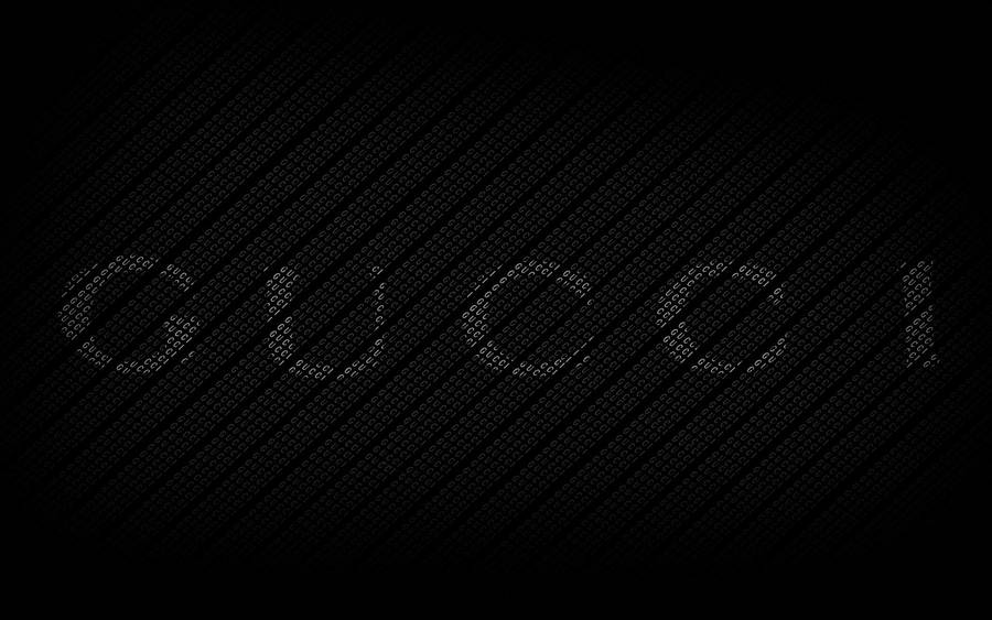 Gucci Logoon Black Pattern Background Wallpaper
