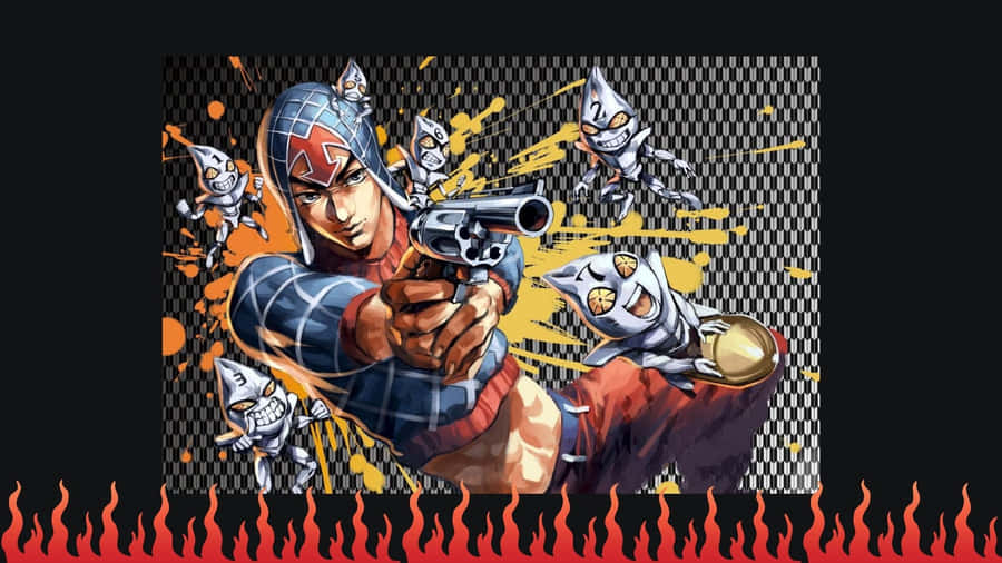 Guido Mista Poses With His Stand 