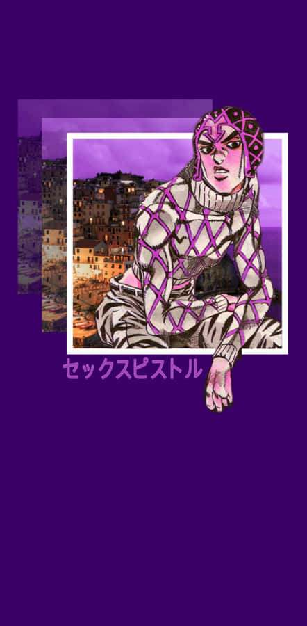 Guido Mista Posing With His Pistol In An Intense Moment. Wallpaper