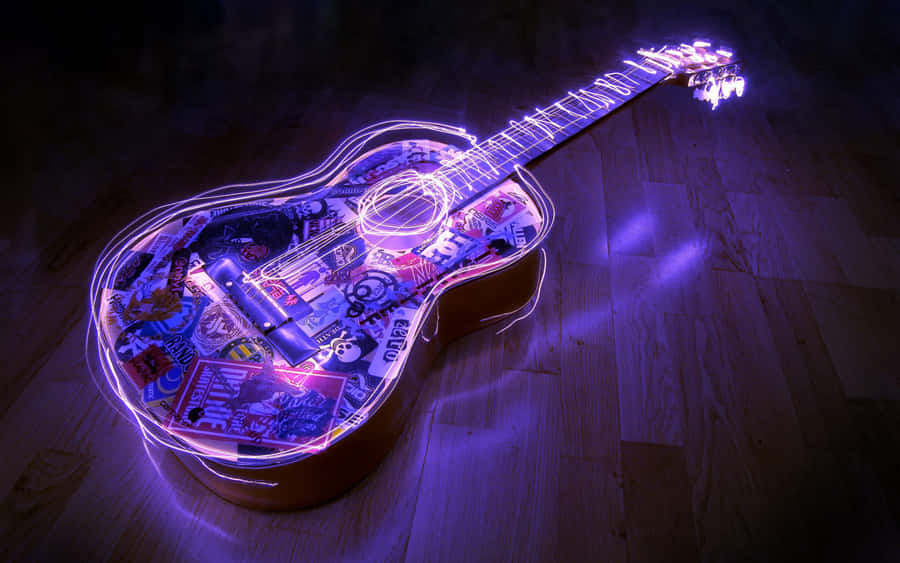 Guitar With A Very Unique Design Wallpaper