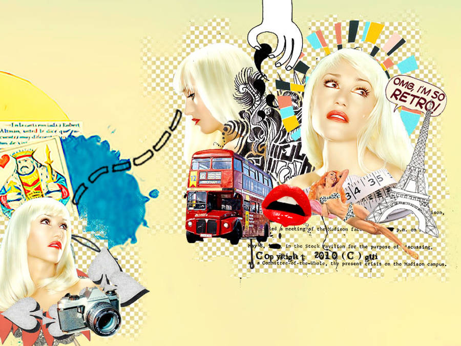 Gwen Stefani Retro Art Wallpaper