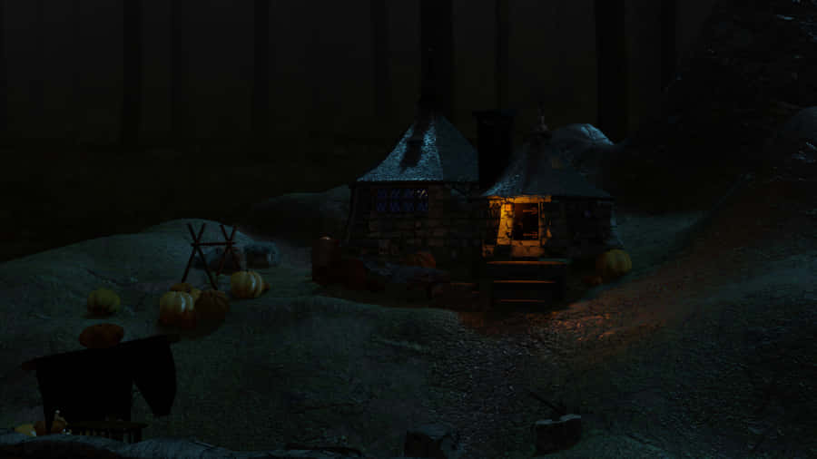 Hagrid's Cozy Hut At Hogwarts School Of Witchcraft And Wizardry Wallpaper