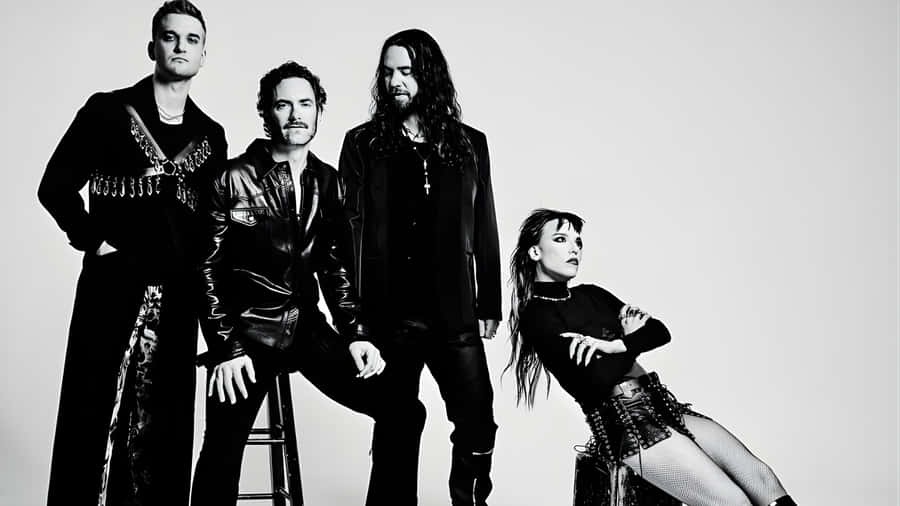 Halestorm Band Black And White Wallpaper