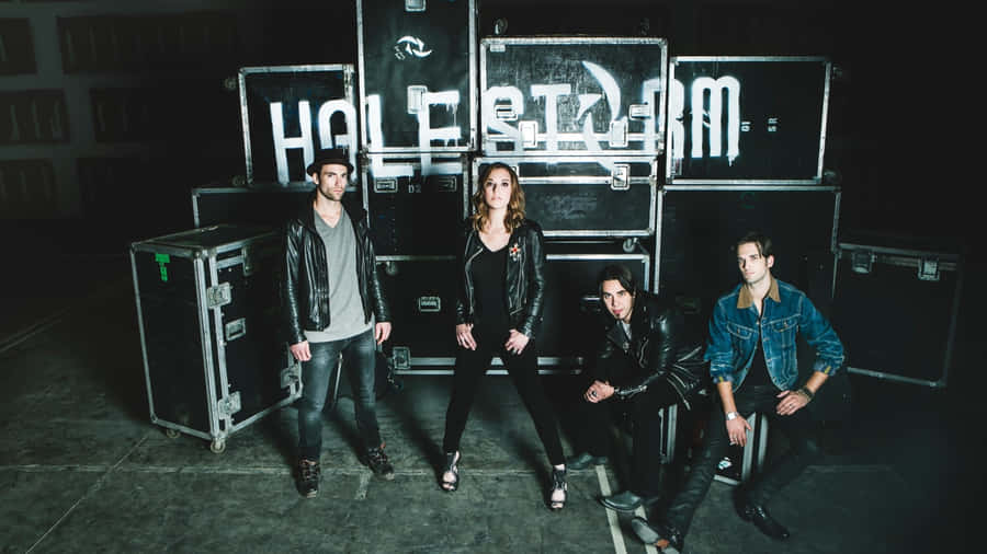 Halestorm Band Group Photo Wallpaper