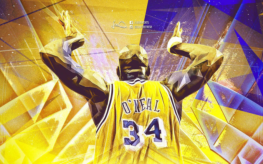 Hall Of Famer Shaquille O’neal Dominating On The Court Wallpaper