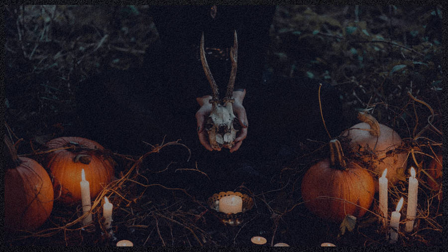 Halloween Aesthetic Pc Pumpkins Candles Wallpaper